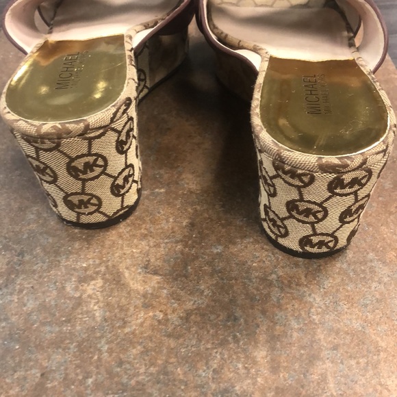 MICHAEL KORS GABI Mule Mocha Leather Wedges 9M - Picture 8 of 11